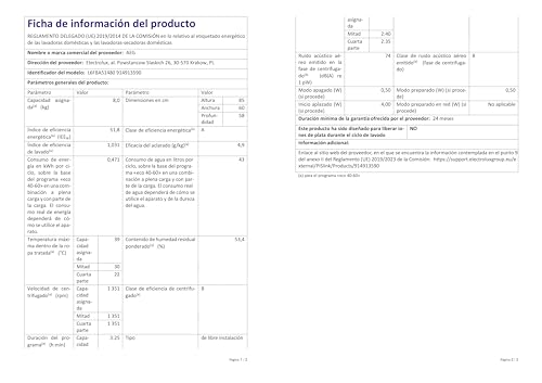 AEG Series 6000 L6FBA51480 washing machine Front-load 8 kg 1400 RPM White