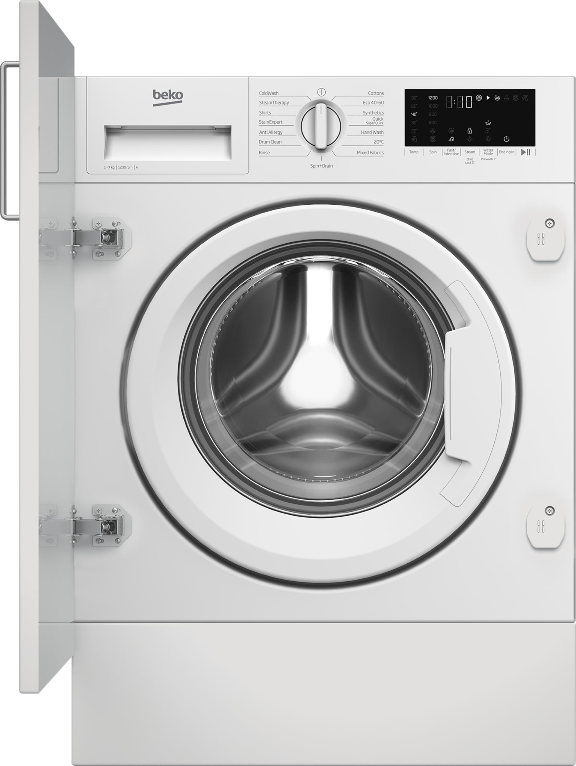 Beko WTIK72121 Integrated 7kg Washing Machine with 1200 rpm - White - A Rated