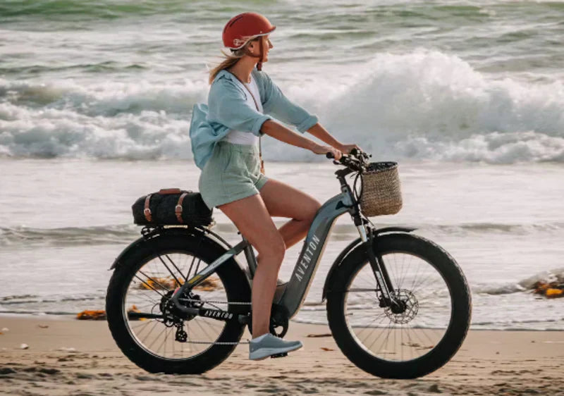 Aventon Aventure.2 Step-Through Fat Tire E-bike in Cobalt Blue